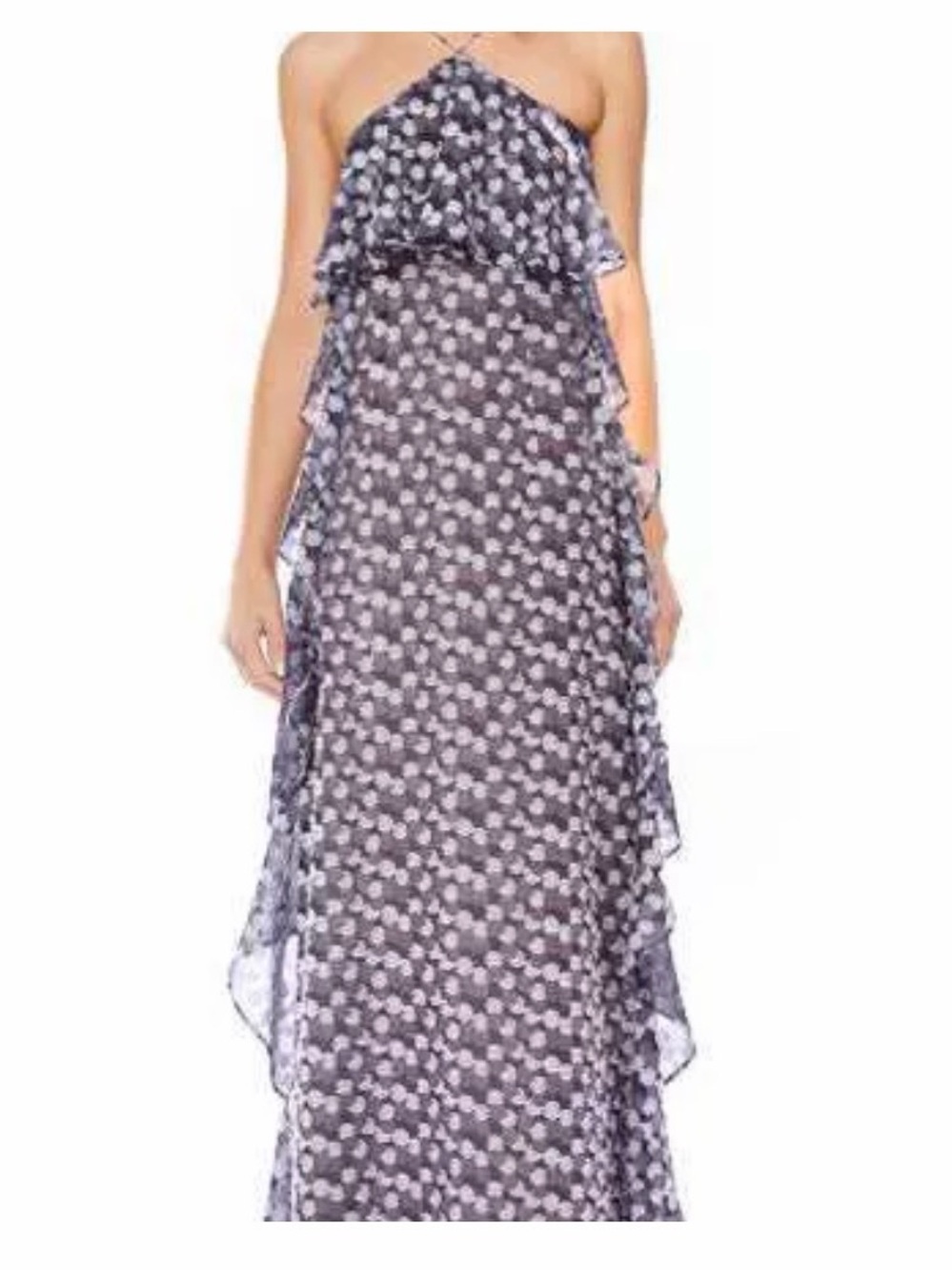 Alix Printed Popover Maxi with Ruffles